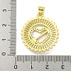 Rack Plating Brass Micro Pave Clear Cubic Zirconia Pendant KK-B091-34G-3