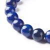 Natural Lapis Lazuli(Dyed) Round Beads Stretch Bracelets Set BJEW-JB06980-03-9
