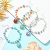 4Pcs 4 Style Natural Mixed Gemstone Heart Charm Bracelets Set with Chips Beaded Chains BJEW-TA00295-6