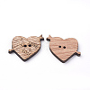 2-Hole Wooden Sewing Buttons X-WOOD-S037-057-2