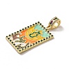 Brass Micro Pave Cubic Zirconia Pendants with Enamel KK-H458-04G-02-2