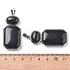 Natural Obsidian Human Body Shaped Pendants G-P552-03P-05-3