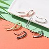 4 Pairs 4 Colors Brass Micro Pave Clear Cubic Zirconia Earring Hooks ZIRC-ZZ0001-01-4