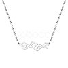Hollow Trapezoid Stainless Steel Pendant Necklaces for Women TK1398-2-1