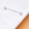 Rack Plating 925 Sterling Silver Screw On Eye Ball Pins STER-L044-02A-S-2