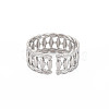304 Stainless Steel Oval Wrap Open Cuff Ring for Women RJEW-S405-154P-2