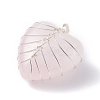 Natural Rose Quartz Pendants PALLOY-JF01283-01-3