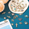 40Pcs 20 Styles Evil Eye Zinc Alloy Enamel Connector Charms ENAM-TA0001-37-13