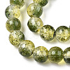 Two-Tone Crackle Baking Painted Transparent Glass Beads Strands X-CCG-T004-8mm-01-2