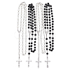 DICOSMETIC 4Pcs 2 Colors ABS Plastic Imitation Pearl Rosary Bead Necklaces Set NJEW-DC0001-04-1