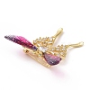 Resin Butterfly Lapel Pin with Clear Cubic Zirconia JEWB-G015-01G-4