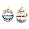 Faceted Transparent Glass Pendants GLAA-T020-18B-2