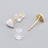 Brass Enamel Stud Earrings EJEW-L231-65D-2