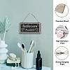 Natural Wood Bathroom Hanging Wall Decorations HJEW-WH0015-109-4