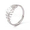 201 Stainless Steel Fishbone Adjustable Ring for Women RJEW-K238-12P-3