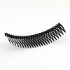 Trendy Women's Plastic Hair Combs with Brass Rhinestone Chains OHAR-R174-06-2
