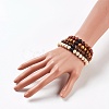 Wood Beads Stretch Bracelets Sets BJEW-JB03909-10