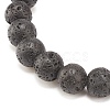 Natural Lava Rock & Synthetic Hematite Stretch Bracelet BJEW-JB08323-02-5