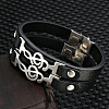 304 Stainless Steel Musical Note Link Bracelet MUSI-PW0001-34-2
