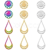 12Pcs 6 Style 201 Stainless Steel Pendants STAS-SZ0002-37-1