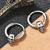 Skull 316 Surgical Stainless Steel Hoop Earrings EJEW-G416-41A-AS-1