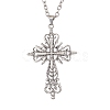 2Pcs 2 Styles Alloy Cross Pendant Necklaces NJEW-JN05116-4