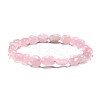 Natural Rose Quartz Bead Stretch Bracelets BJEW-K213-01-1