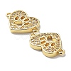 Brass Micro Pave Clear Cubic Zirconia Connector Charms KK-R148-04G-2