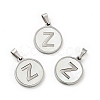 304 Stainless Steel with White Shell Pendants STAS-G268-01-P-2