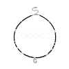4Pcs 4 Style Moon & Bowknot & Heart & Tortoise Clear Cubic Zirconia Pendant Necklaces Set NJEW-JN04271-2