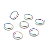 Rainbow Color Double Nose Ring for Single Piercing AJEW-C010-02M-03-1