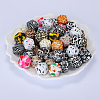 Colorful Pattern Printed Silicone Beads SI-JX0022A-16-6