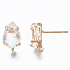 Brass Stud Earring Findings KK-S365-005-4