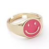 Adjustable Brass Enamel Finger Rings RJEW-Z006-E-03-1