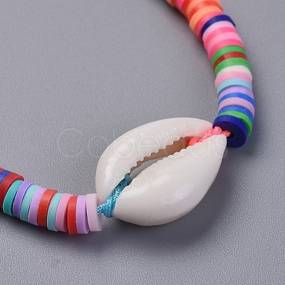 Handmade Polymer Clay Heishi Beads Kids Braided Bracelets BJEW-JB04317-1