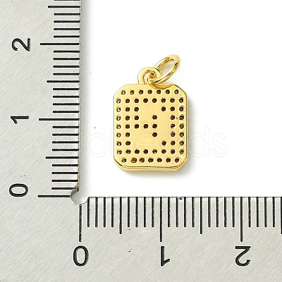 Rack Plating Brass Micro Pave Clear Cubic Zirconia Charms KK-G501-01G-G-1