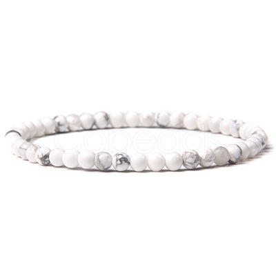 4MM Natural Howlite Stretch Bracelets RP2095-4-1