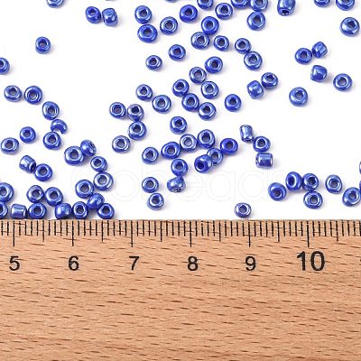 DIY Craft Beads 8/0 Opaque Colors Lustered Round Glass Seed Beads X-SEED-A012-3mm-128-1