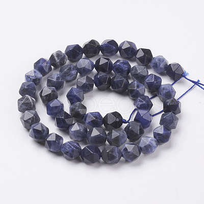 Natural Sodalite Beads Strands G-J376-65A-8mm-1