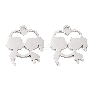 Non-Tarnish 316 Surgical Stainless Steel Charms STAS-C096-09B-P-1