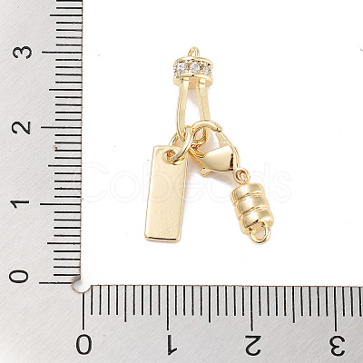 Brass Micro Pave Clear Cubic Zirconia Clasp KK-C051-52G-1