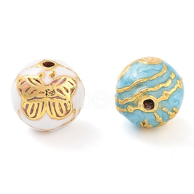 Alloy Enamel Beads ENAM-M008-29G-1