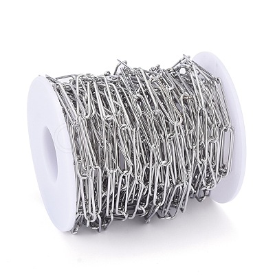 Tarnish Resistant 304 Stainless Steel Paperclip Chains CHS-F011-03A-P-1