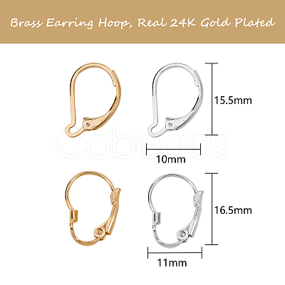 24Pcs 4 Styles Brass Leverback Earring Findings KK-SZ0001-49-1