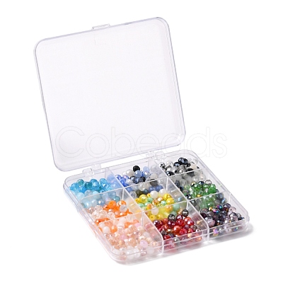 396Pcs 9 Colors Electroplate Glass Beads Set EGLA-FS0001-22-1