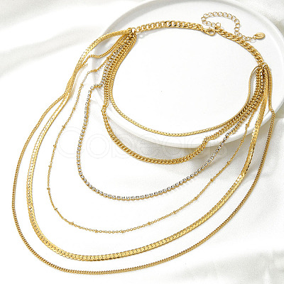 Alloy Multi Layered Necklaces for Women PW-WGFF90E-01-1