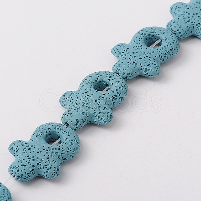 Synthetic Lava Rock Bead Strands G-N0094-14-1