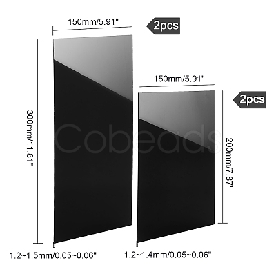 PandaHall Elite 4pcs 2 Style DIY Acrylic Board DIY-PH0006-40A-1