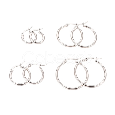 Non-Tarnish 304 Stainless Steel Hoop Earrings for Women EJEW-X0015-02P-01-1