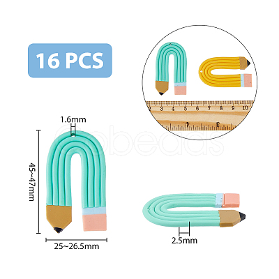 DICOSMETIC 16Pcs 4 Colors Handmade Polymer Clay Pendants CLAY-DC0001-04-1